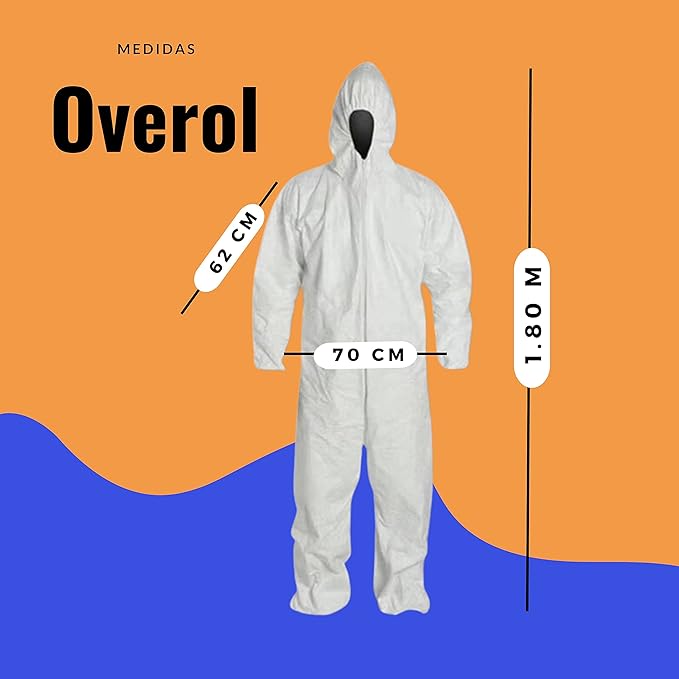 OVEROL TIPO TYVEK UNITALLA 2 OVEROL DESECHABLE INDUSTRIAL OVEROL PARA PINTAR OVEROL PARA TRABAJO DESECHABLE