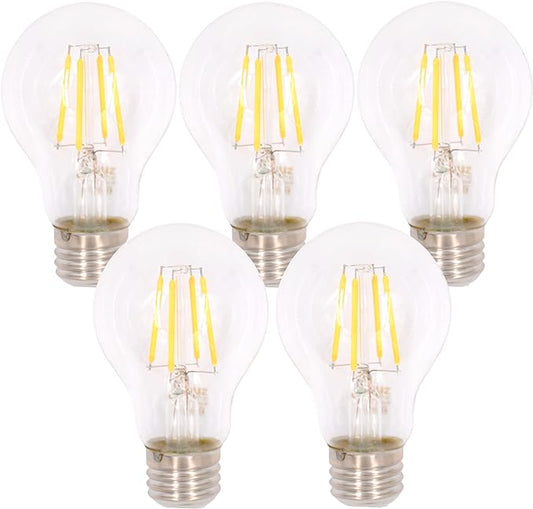 Foco led 6 whats juego de 5 Bombilla de luz LED Edison vintage, bombillas de vidrio de filamento LED tipo antiguas, no regulable, 6 W