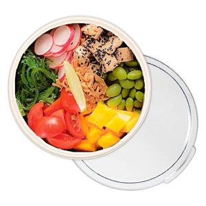 Bandeja Bowl Circular Biodegradable con Tapa - Ecoamigable para tus Alimentos