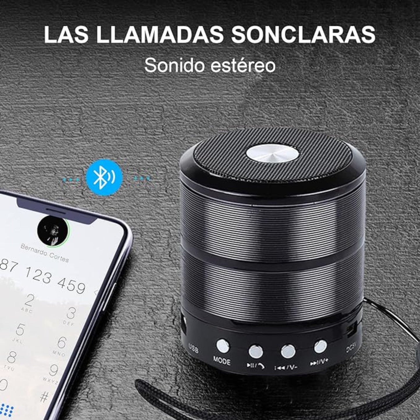 Grupo Gadmi Bocina Bluetooth Portatil,Altavoz Bluetooth,Sonido estéreo,micrófono Integrado,Radio FM/Recargable USB,Auxiliar Altavoz Mini Caixa Portátil Bluetooth Bocina Plata/Gris Ideal Exteriores