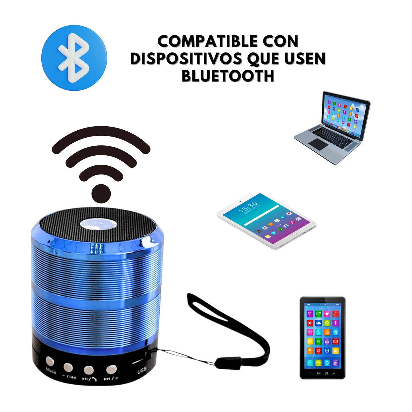 Grupo Gadmi Bocina Bluetooth Portatil,Altavoz Bluetooth,Sonido estéreo,micrófono Integrado,Radio FM/Recargable USB,Auxiliar Altavoz Mini Caixa Portátil Bluetooth Bocina Plata/Gris Ideal Exteriores