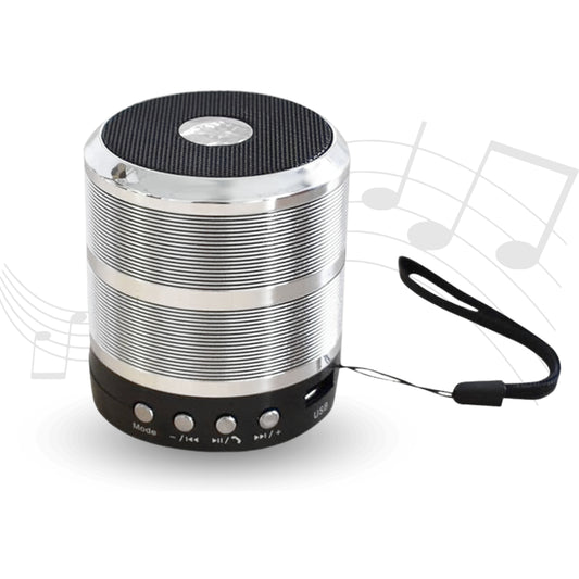 Grupo Gadmi Bocina Bluetooth Portatil,Altavoz Bluetooth,Sonido estéreo,micrófono Integrado,Radio FM/Recargable USB,Auxiliar Altavoz Mini Caixa Portátil Bluetooth Bocina Plata/Gris Ideal Exteriores