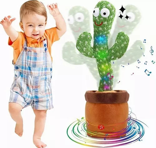 Juguetes de Cactus bailarín, Cactus parlante Que Repite lo Que Dices, Ideal para bebés y Toddlers, Divertidos y creativos Cactus eléctricos de Peluche para niños (Carga USB)